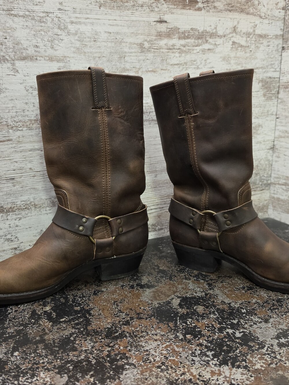 Womens Frye Harness 12R Boots Sz 10 Used 313175 700 77300-3 Brown Leather - Picture 6 of 16